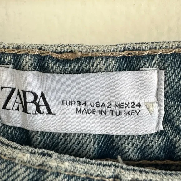 ZARA Rare Utility Cargo Jeans | Wide-Leg w/ Strap & Ring Details Size 2 - Picture 8 of 14